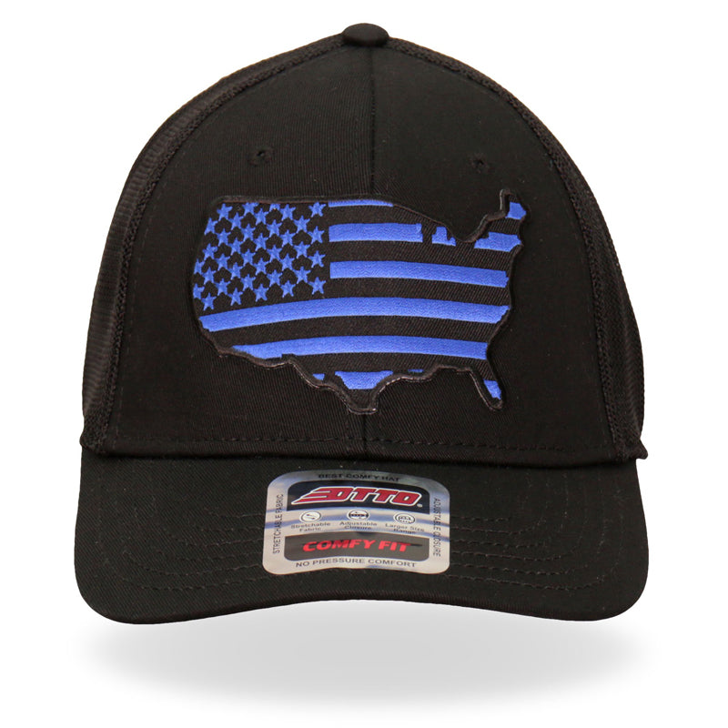 gsh1037-a01.jpg Hot Leathers GSH1037 Blue Country Flag Trucker Hat - Image 1