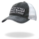 Hot Leathers Crooked Road Gray And White Trucker Hat GSH1042 - Image 2