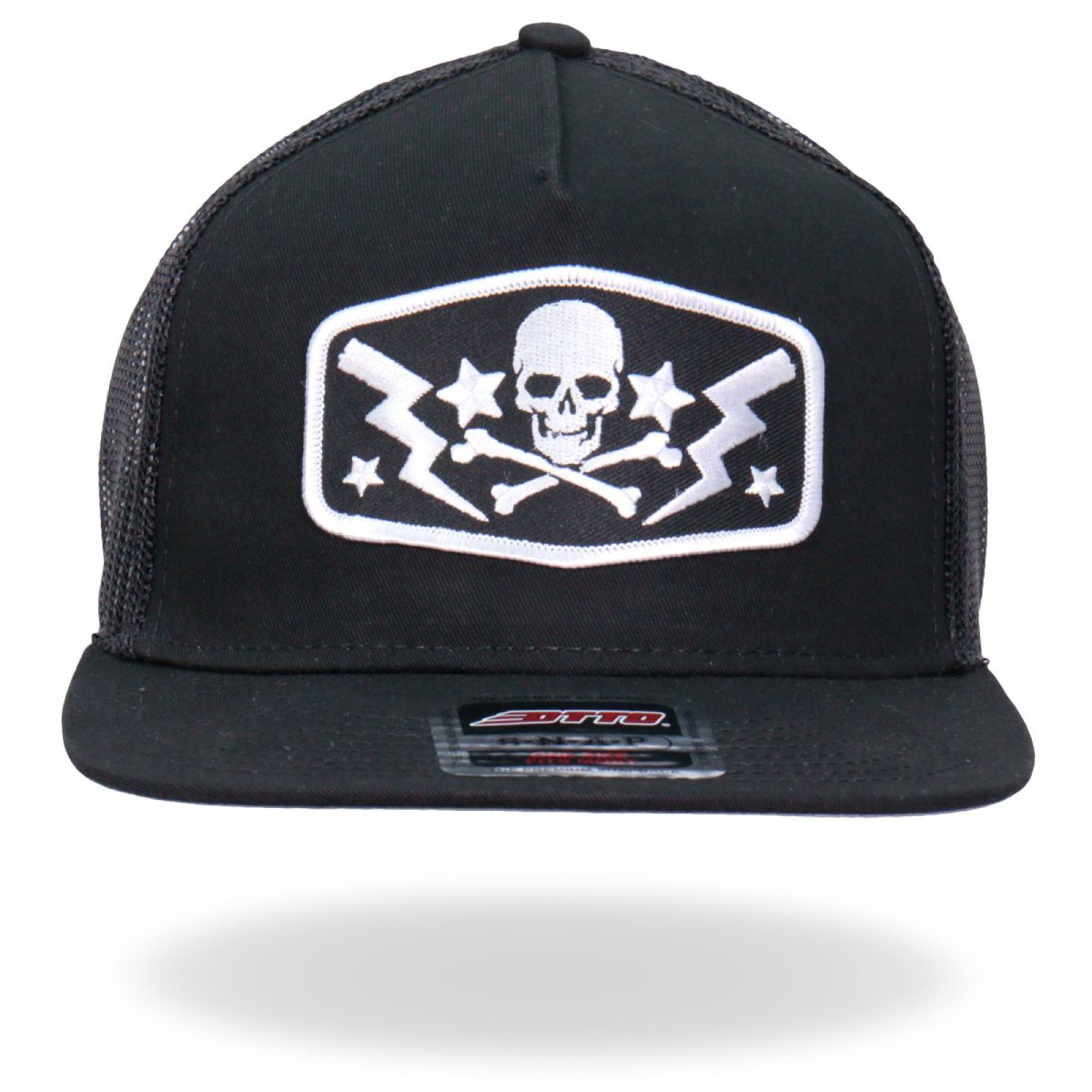 gsh2018-a01.jpg Hot Leathers GSH2018 Skull Bolts Snapback Hat - Image 1