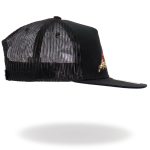 Hot Leathers GSH2024 Black Pepperoni Skull Pizza Snapback Hat - Image 6