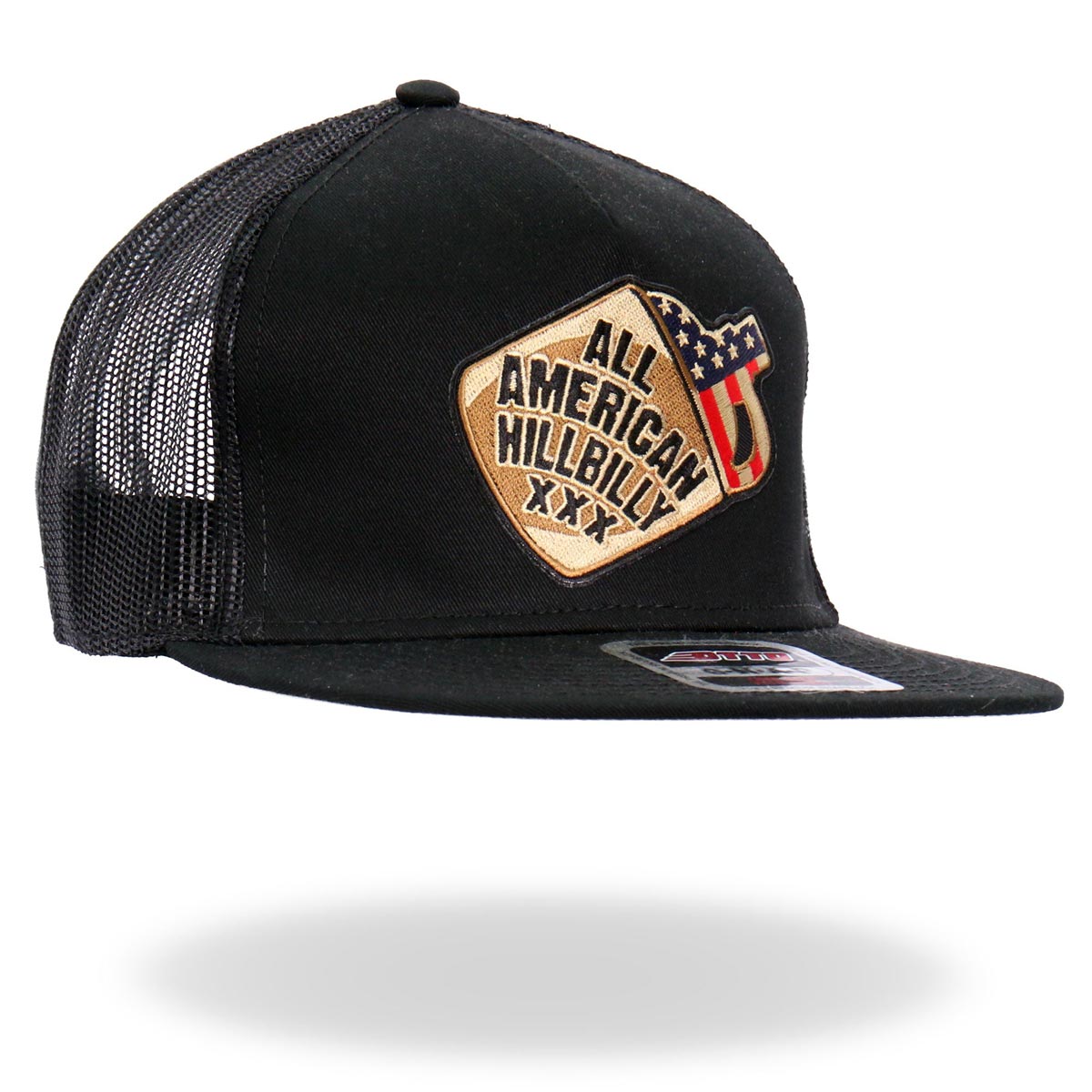 gsh2025-a06-edit-a.jpg Hot Leathers GSH2025 Black All American Hilbilly Snapback - Image 1