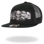 Hot leathers Black 5 Skulls Straight Snapback Hat GSH2034 - Image 2