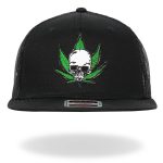 Hot Leathers Pot Leaf Skull Black Snapback Hat GSH2037 - Image 5