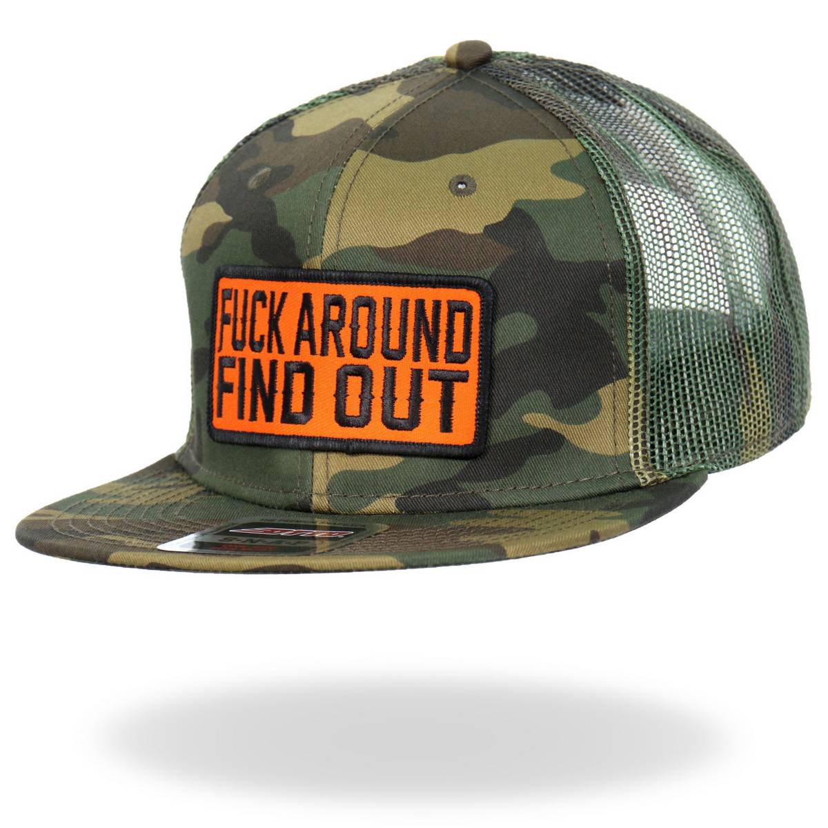 gsh2044-a02.jpg Hot Leathers GSH2044 Fuck Around Find Out Camo Snapback Hat - Image 1