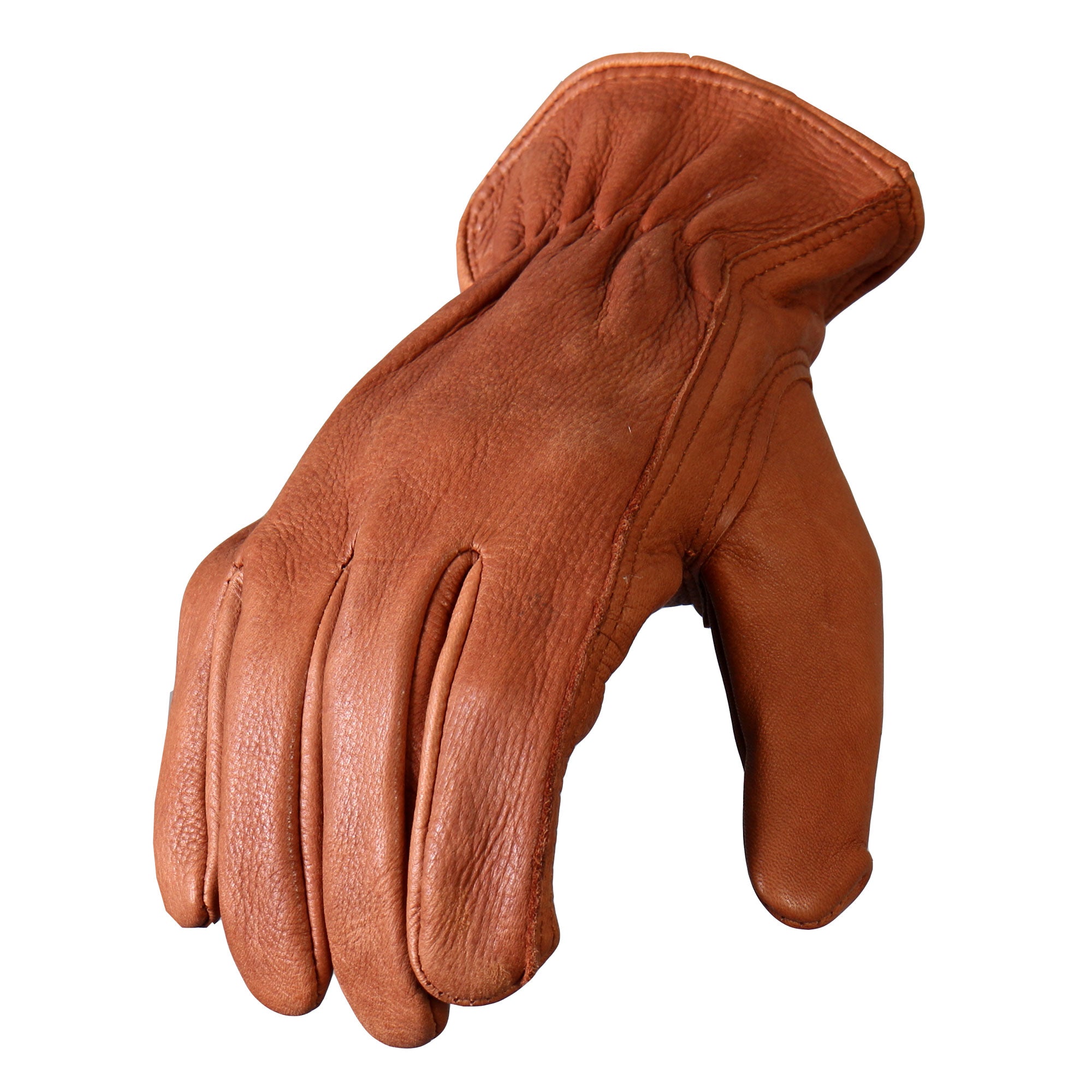 gvd1013-a01.jpg Hot Leathers GVD1013 Brown Deerskin Leather Driving Gloves - Image 1