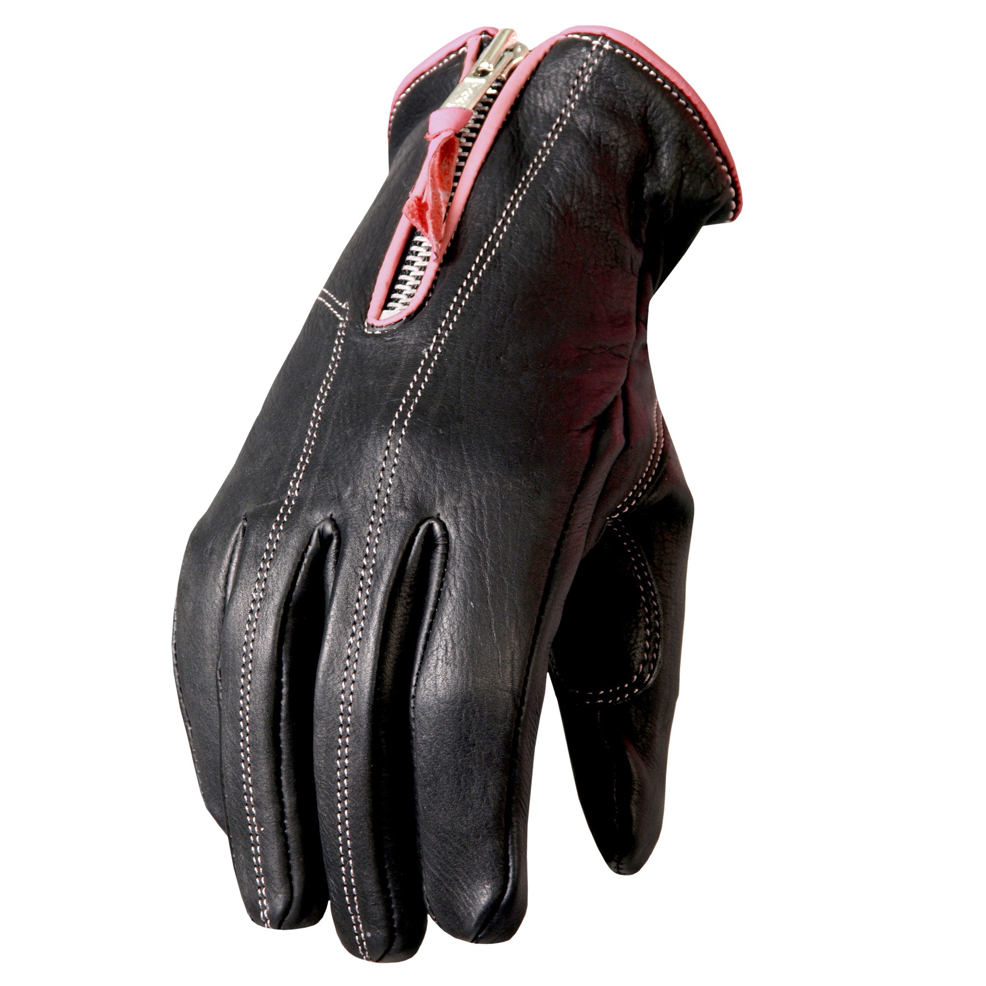 gvl1009-a01.jpg Hot Leathers GVL1009 Ladies Driving Gloves with Pink Piping - Image 1