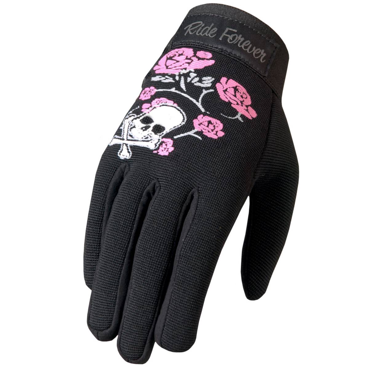 gvl2005-a01.jpg Hot Leathers GVL2005 Skull and Roses Ladies Mechanics Work Gloves - Image 1