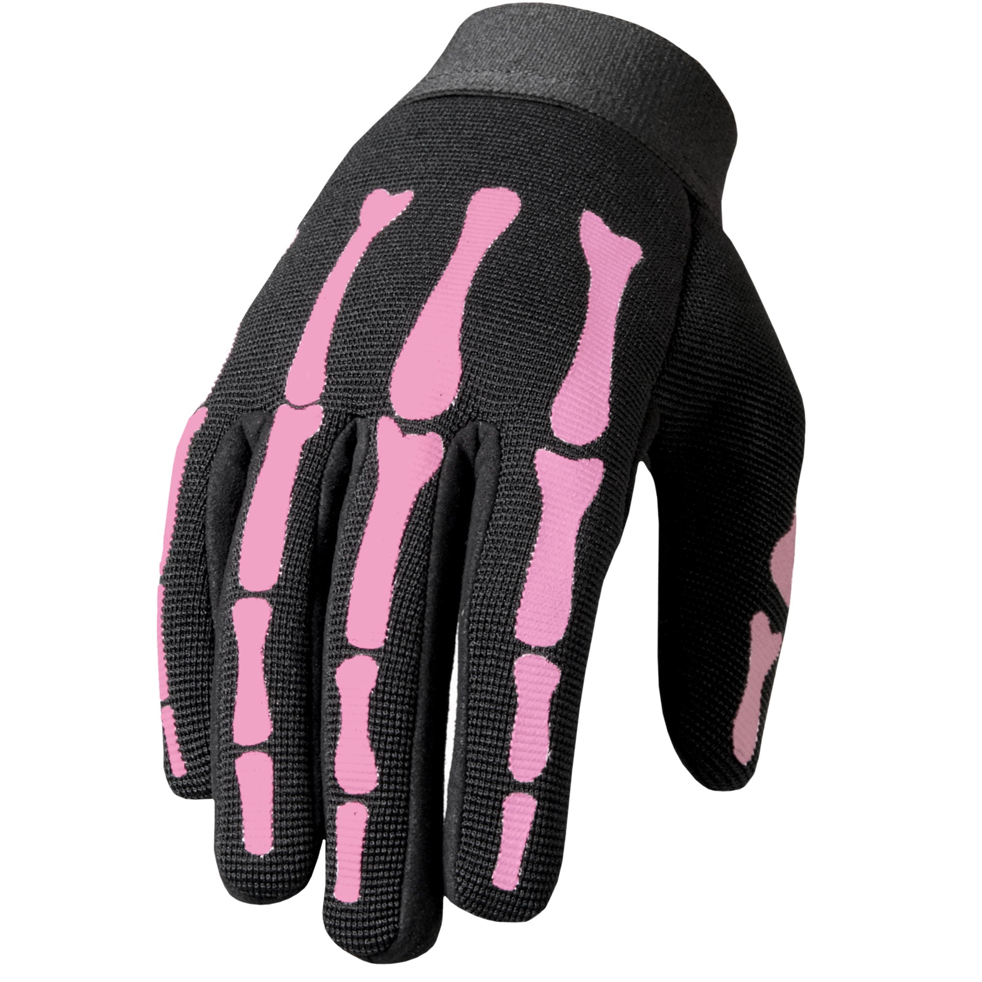 gvl2006-a01.jpg Hot Leathers GVL2006 Pink Skeleton Ladies Mechanics Gloves - Image 1
