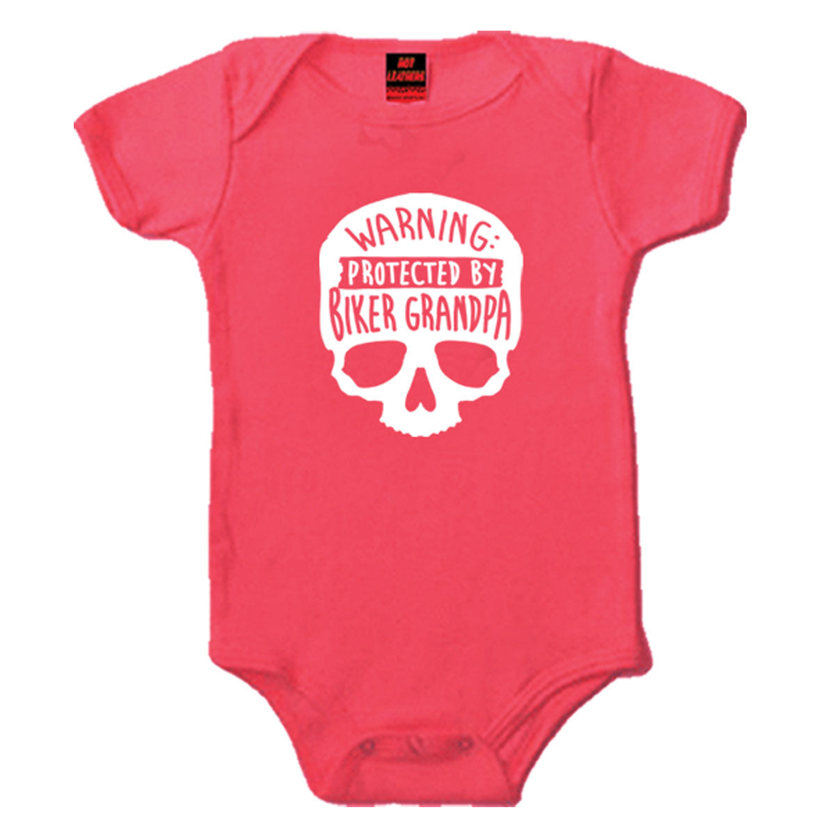 gys1037-a01_1.jpg Hot Leathers GYS1037 Biker Grandpa Pink Baby Bodysuits - Image 1