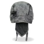 Hot Leathers HWH1107 Charcoal Dye Denim Headwrap - Image 2