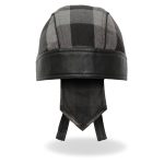 Hot Leathers HWH1110 Gray Buffalo Plaid Headwrap - Image 2