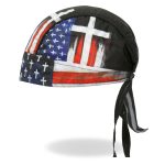 Hot Leathers HWH1120 Flag Cross Headwrap - Image 6