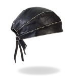 Hot Leathers HWL1009 Grey Rub-Off Seam Leather Headwrap - Image 4