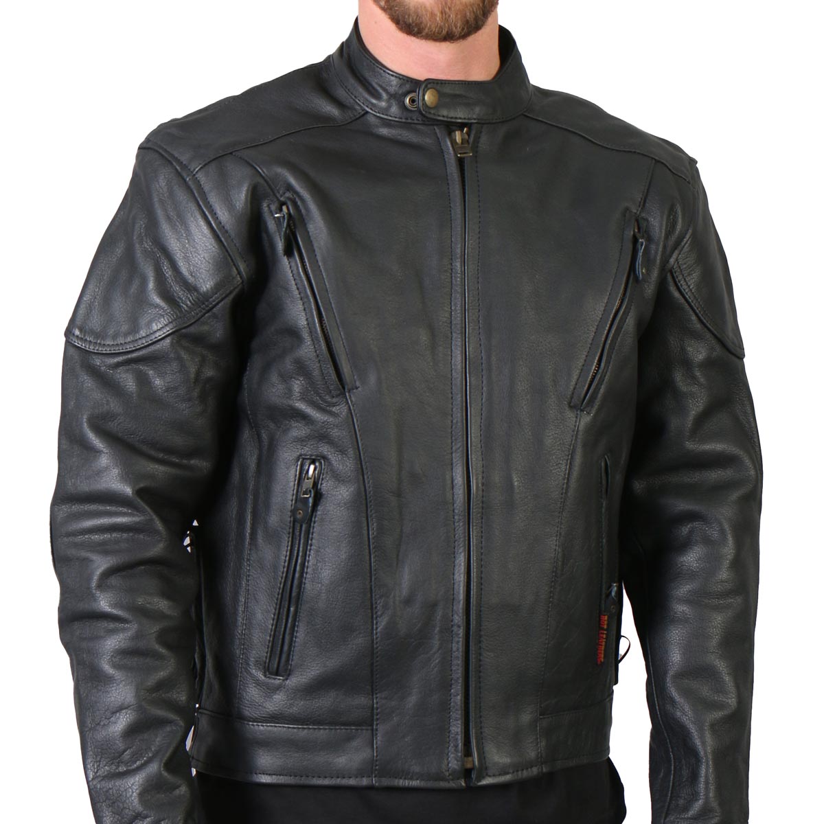 jkm1010-main-web.jpg Hot Leathers Men’s Premium Leather Vented Motorcycle Biker Jacket JKM1010 - Image 1