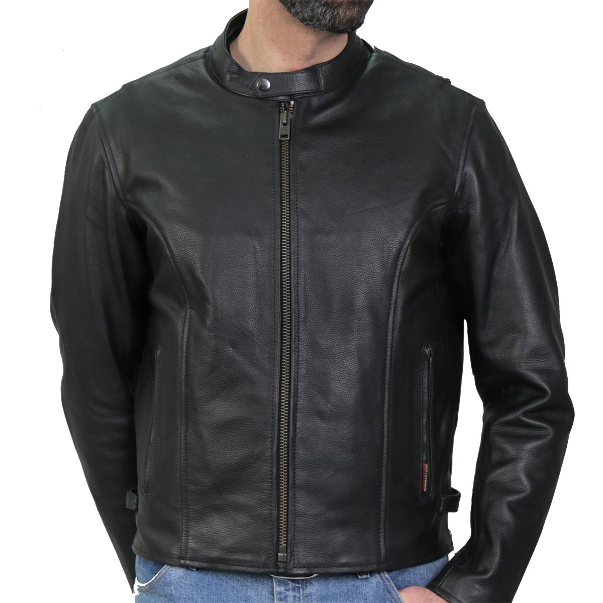 jkm1027-m01-sdale-2.jpg Hot Leathers JKM1027 Men’s Black ‘Carry and Conceal’ Leather Jacket - Image 1