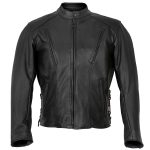 Hot Leathers JKM5002 USA Made Men’s Black Vented Premium Leather Motorcycle Jacket with Side Lace