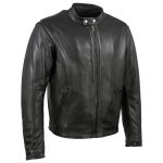 Hot Leathers JKM5006 USA Made Men’s ‘Rumble’ Black Premium Leather Motorcycle Jacket