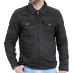 Hot Leathers JKM6001 Men’s Black Denim Armored Shirt Jacket
