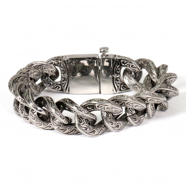 jwb6204-a01_1.jpg Hot Leathers JWB6204 Ornate Chain Large Links Bracelet - Image 1