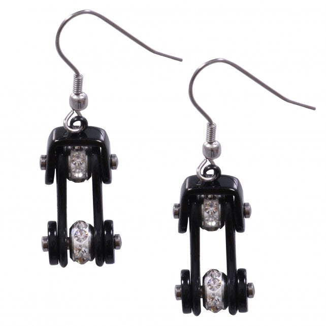jwe1112-a01.jpg Hot Leathers JWE1112 Black Bike Chain Earrings - Image 1