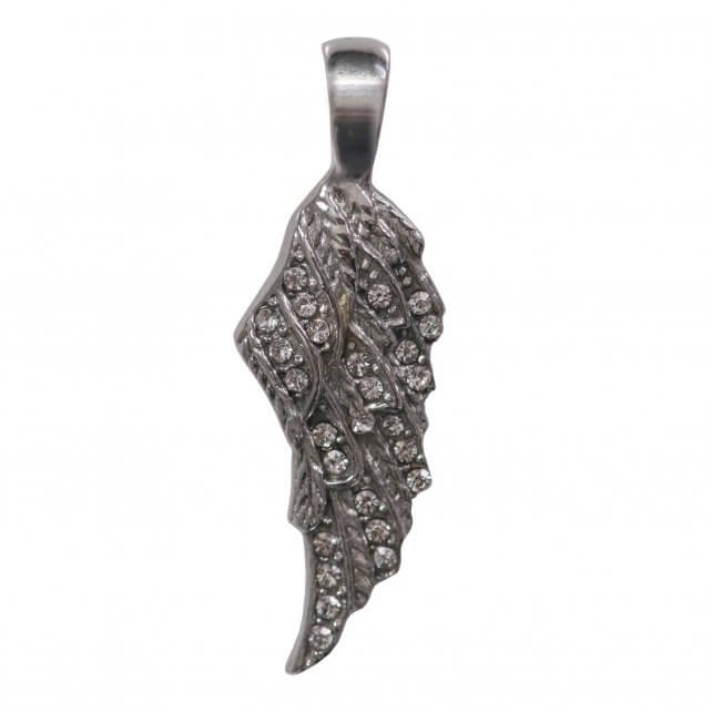jwn1001-az01.jpg Hot Leathers JWN1001 One Side Angel Wing Necklace - Image 1
