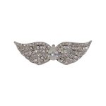 Hot Leathers JWR1126 Women’s White ‘Crystal Pearl Wings’ Stainless Steel Ring