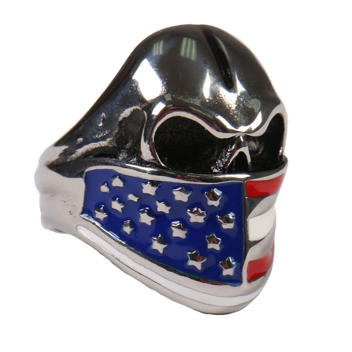 jwr2128-a01.jpg Hot Leathers JWR2128 Men’s Flag Bandana Skull Ring - Image 1