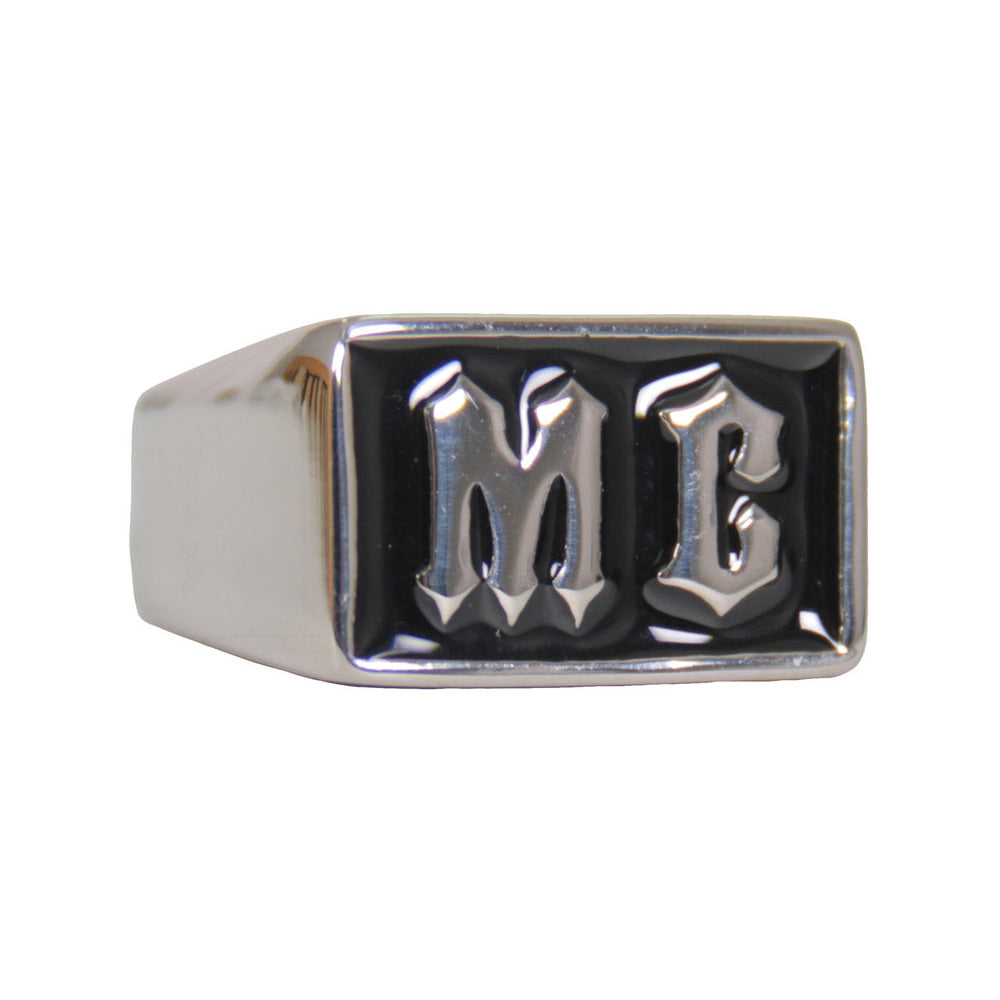 jwr2129-a01-edit-a.jpg Hot Leathers JWR2129 Men’s Silver ‘MC’ Stainless Steel Ring - Image 1
