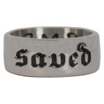 Hot Leathers JWR2132 Men’s Silver ‘SAVED’ Stainless Steel Ring