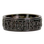 Hot Leathers JWR2139 Men’s Black ‘Bike Chain’ Stainless Steel Ring