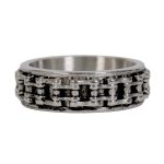 Hot Leathers JWR2140 Men’s Silver ‘Bike Chain’ Stainless Steel Ring