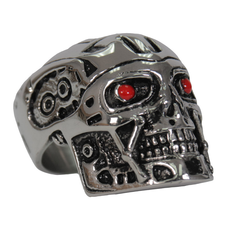 jwr2222-a01.jpg Hot Leathers Red Eye Terminator Robot Ring - Image 1