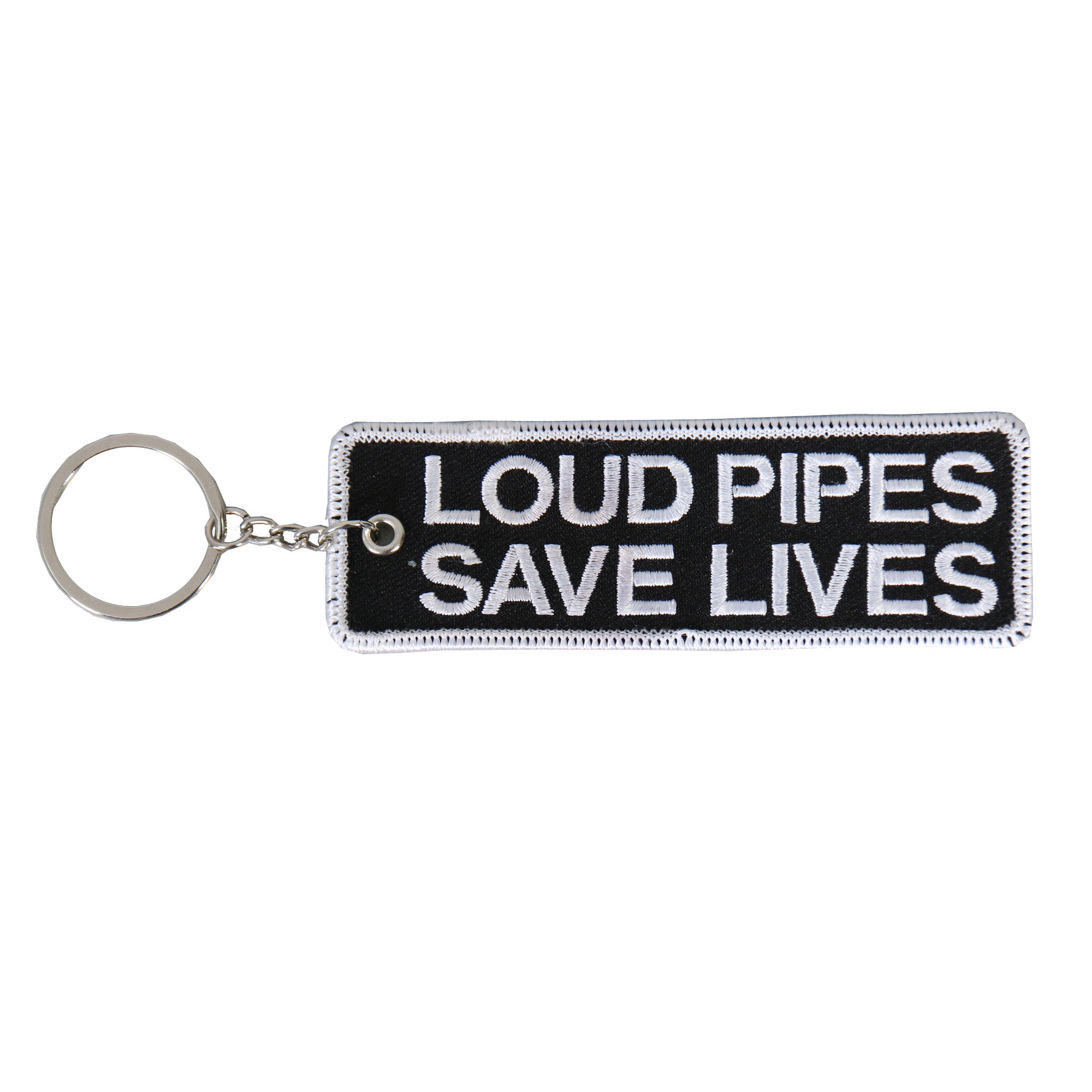 kch1001-a01.jpg Hot Leathers KCH1001 Loud Pipes Save Lives Embroidered Key Chain - Image 1