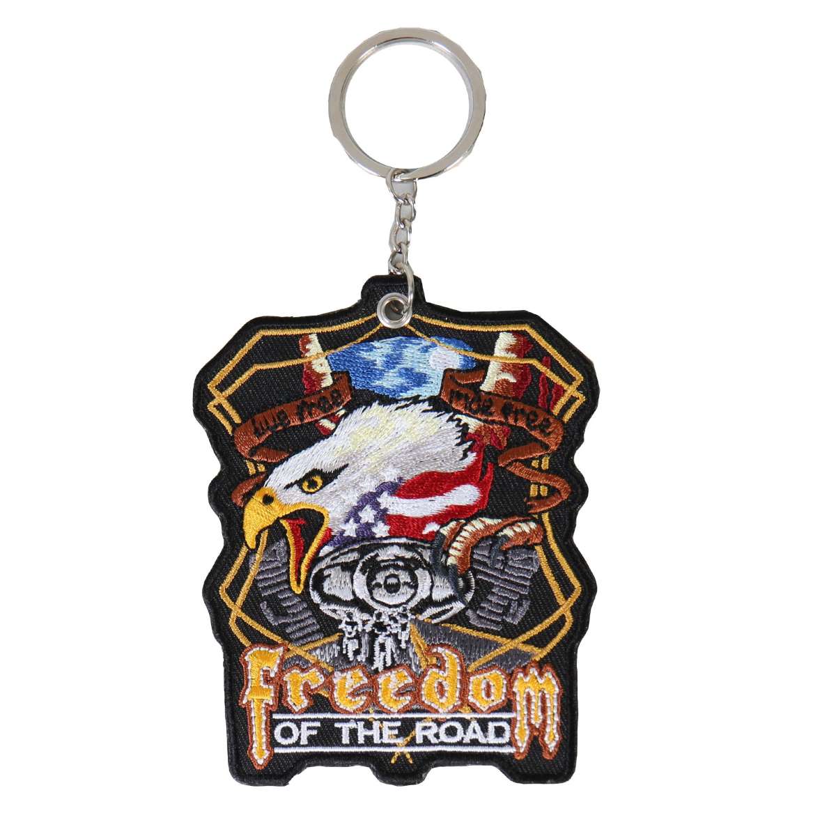 kch1018-a01_20_1200x1200_502db313-a7d7-4a7f-b909-57eecf0c3320.jpg Hot Leathers Midnight Eagle Embroidered Key Chain KCH1018 - Image 1