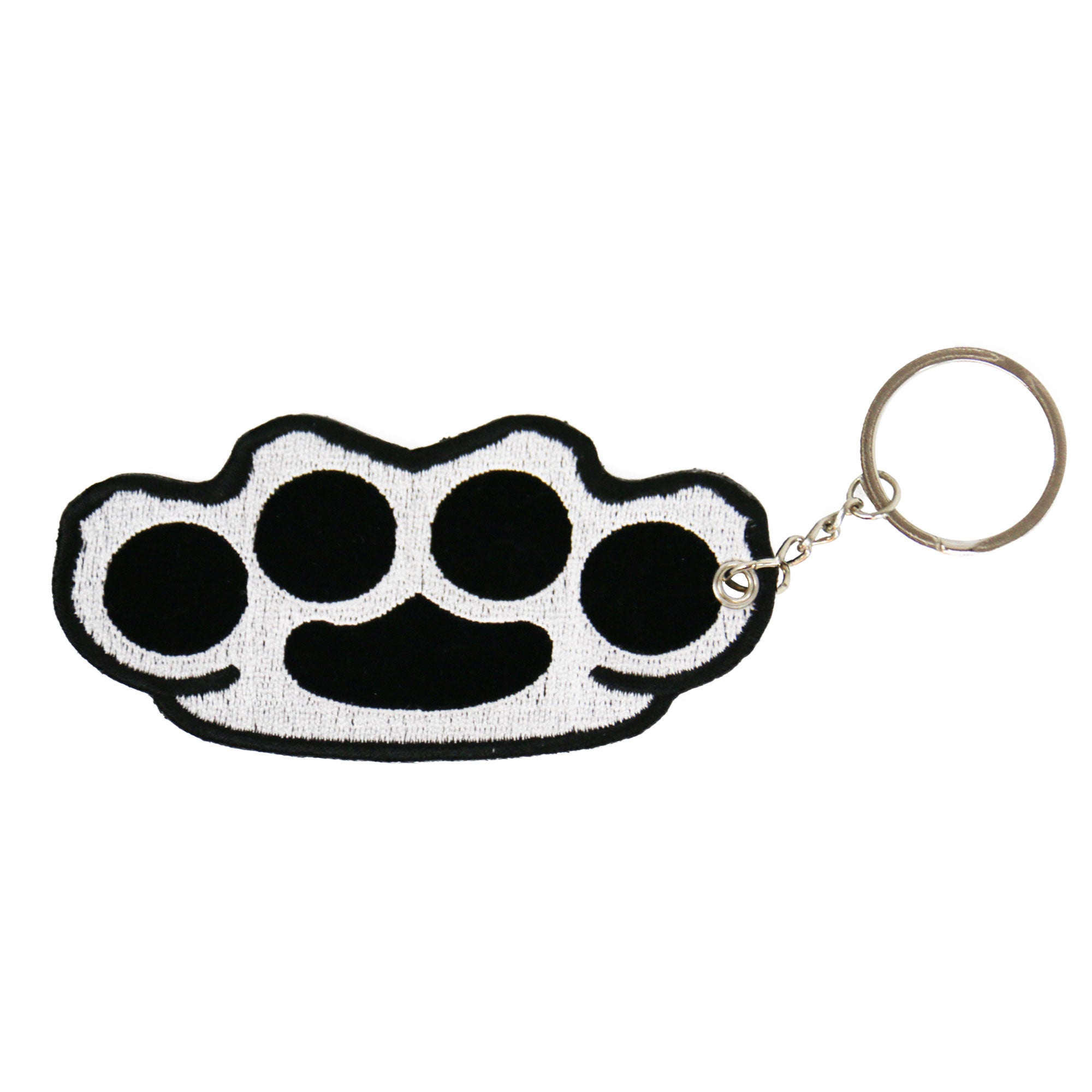 kch1029-a01.jpg Hot Leathers KCH1029 Brass Knuckles Embroidered Key Chain - Image 1