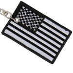 Hot Leathers KCH1061 Black and White American Flag Keychain - Image 2