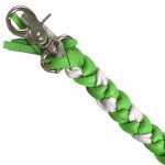 Hot Leathers 9″ White and Green Braided Leather Keychain KCW1008 - Image 2
