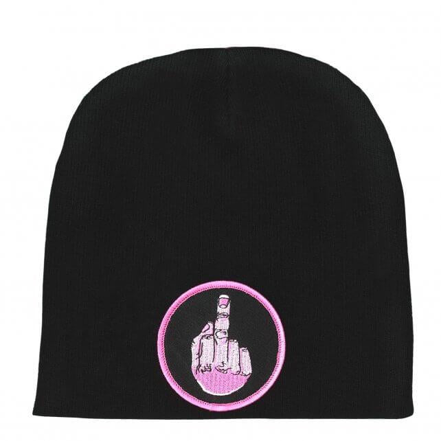 khb5005-a01_1.jpg Hot Leathers KHB5005 Middle Finger Pink Knit Hat - Image 1
