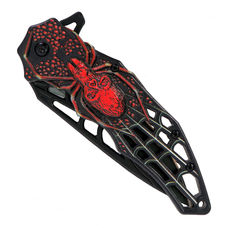kna1115-a01_800.jpg Hot Leathers KNA1115 Knife Spider Skull 4″ - Image 1