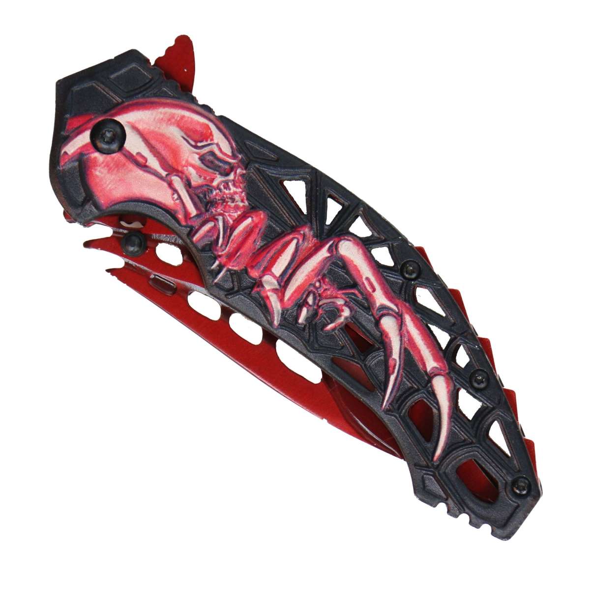 kna1146-a01_20_1200x1200_fa993edc-35c7-4099-addd-f3fc415ef380.jpg Hot Leathers Spider Skull Knife KNA1146 - Image 1