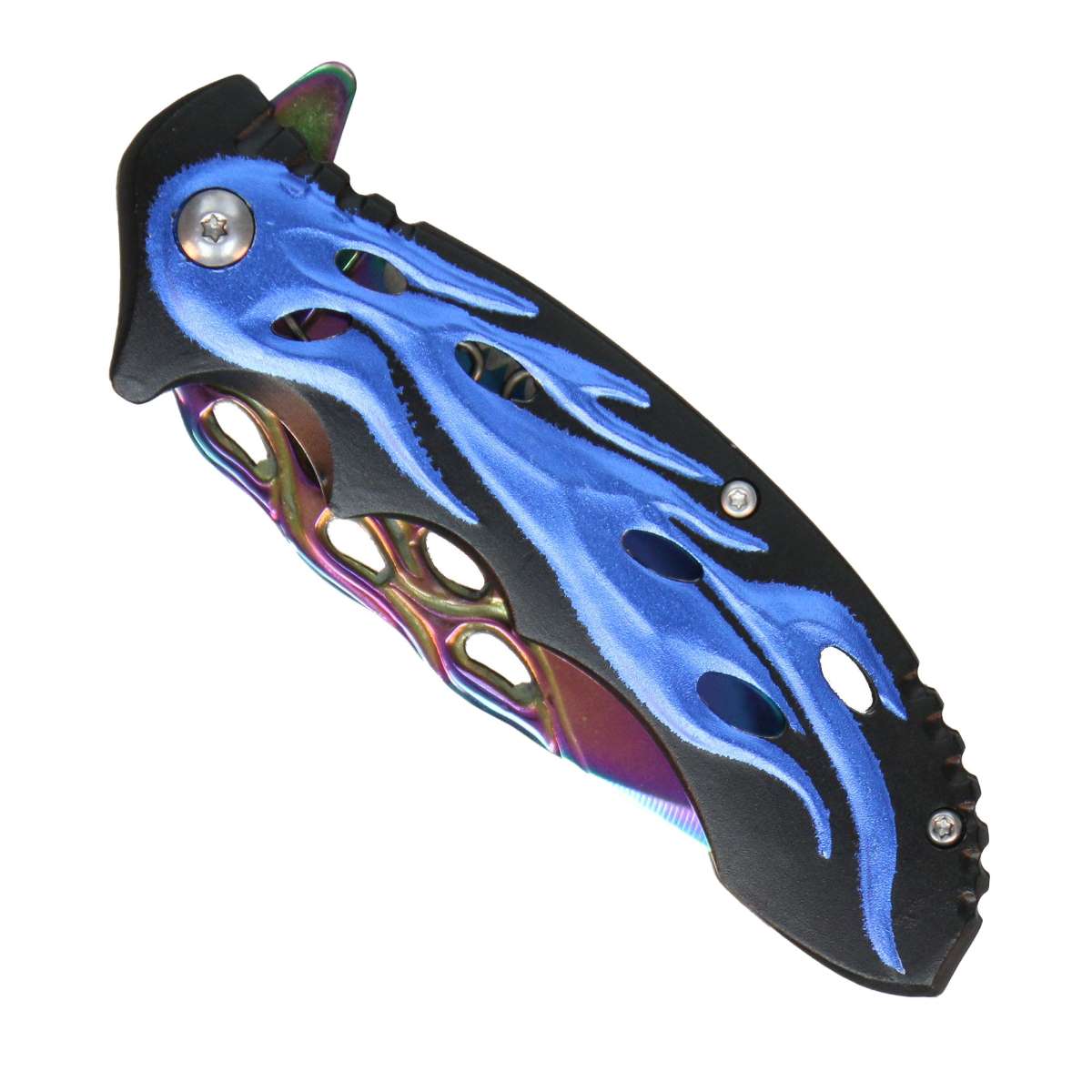 kna1156-a01_20_1200x1200_f82e0806-afee-435e-a0f6-9693bfe2e595.jpg Hot Leathers Blue Flame Mirror Knife KNA1156 - Image 1