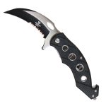 Hot Leathers Black Cut Out Tactical Knife KNA1157 - Image 2