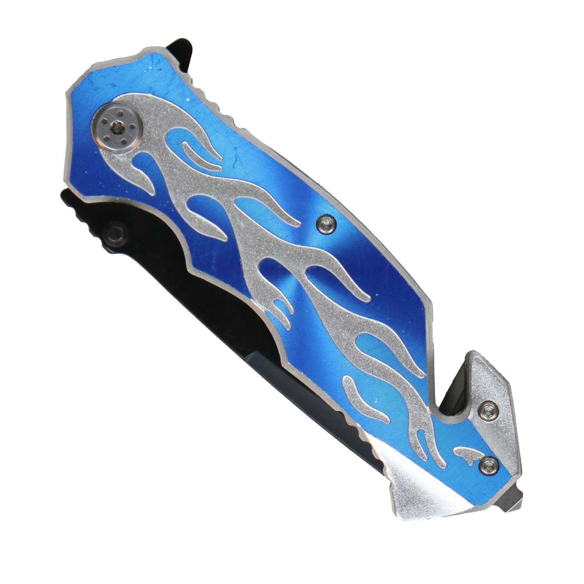 kna1165-a01_20_1200x1200_dbfc5fb0-7551-4946-899e-b2d87199a539.jpg Hot Leathers Blue Silver Flame Knife KNA1165 - Image 1