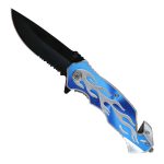 Hot Leathers Blue Silver Flame Knife KNA1165 - Image 2
