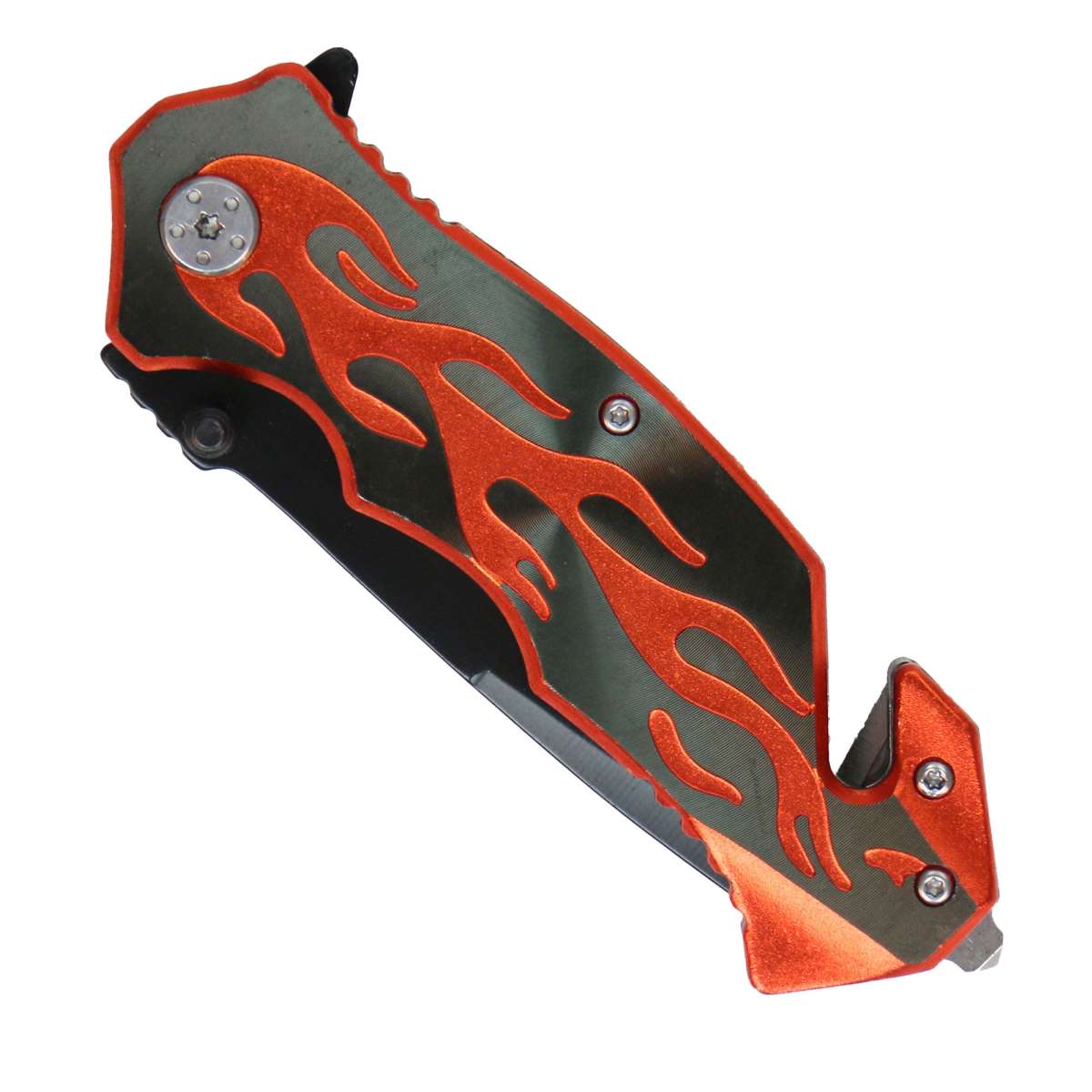 kna1166-a01_20_1200x1200_86702431-c782-471d-908d-2f64967dfb45.jpg Hot Leathers Black Orange Flame Knife KNA1166 - Image 1