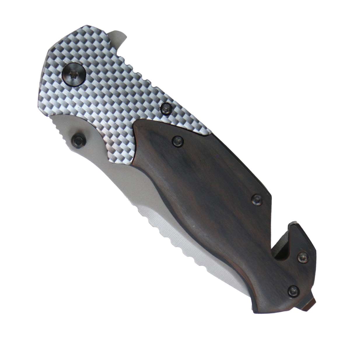 kna1176-a01_20_1200x1200_e8222572-c302-41af-bab5-67eae0724ad3.jpg Hot Leathers Checkered w/ Wood Detail Knife KNA1176 - Image 1
