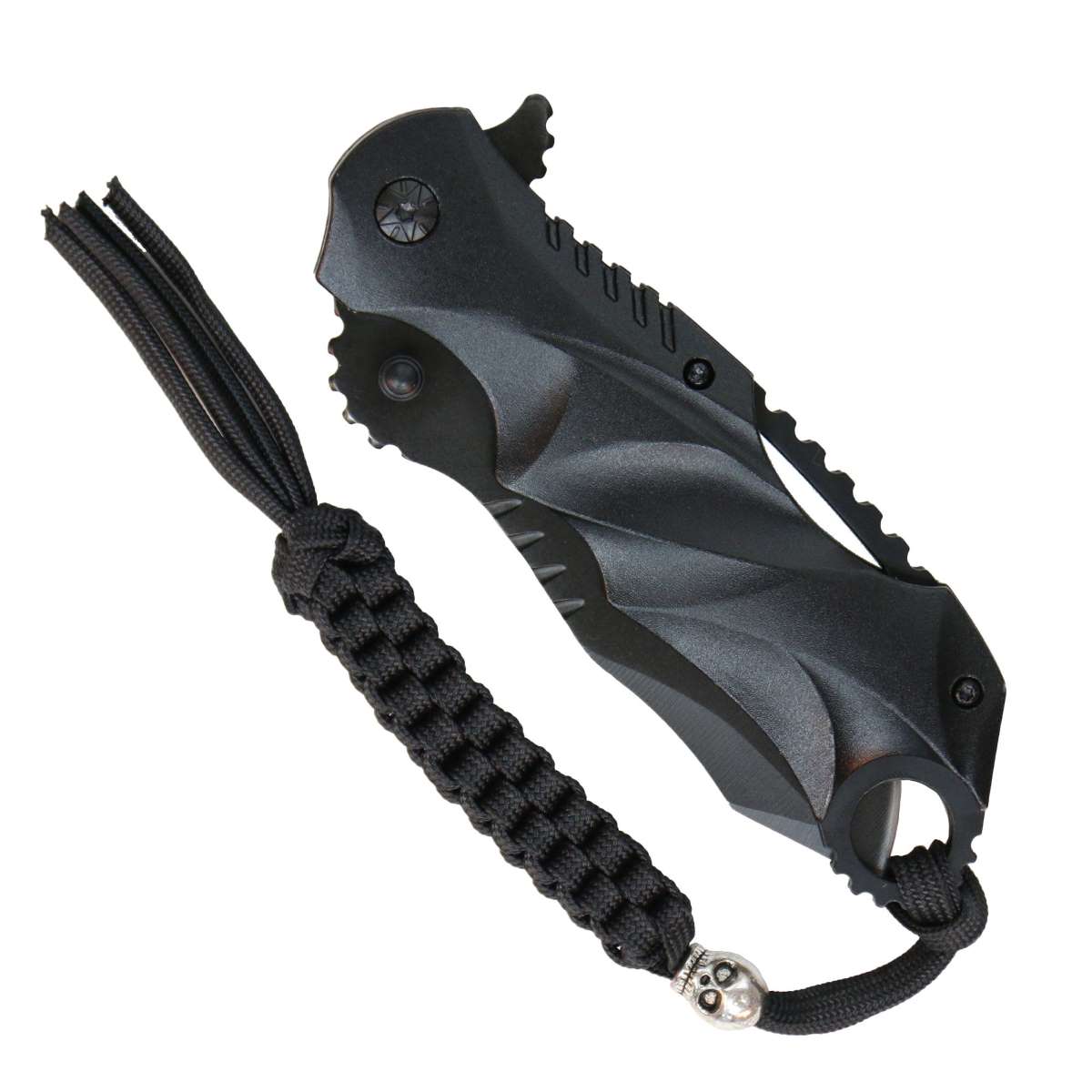 kna1182-a01_20_1200x1200_0a52e87e-0140-4c53-b53c-6b81cd7a3675.jpg Hot Leathers Black Knife with Lanyard KNA1182 - Image 1