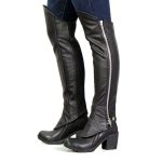 Hot Leathers LCU1002 Women’s Black Lambskin Leather Side Zip Leggings
