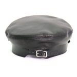 Hot Leathers Flat Top Biker Leather Cap with Rivets LHA2005 - Image 5