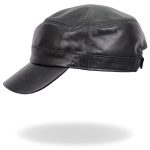 Hot Leathers LHA2007 Black Leather Cadet Cap - Image 4